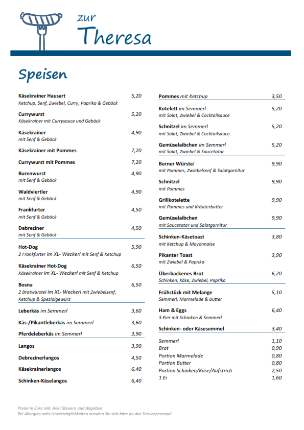 Speisekarte photo 2