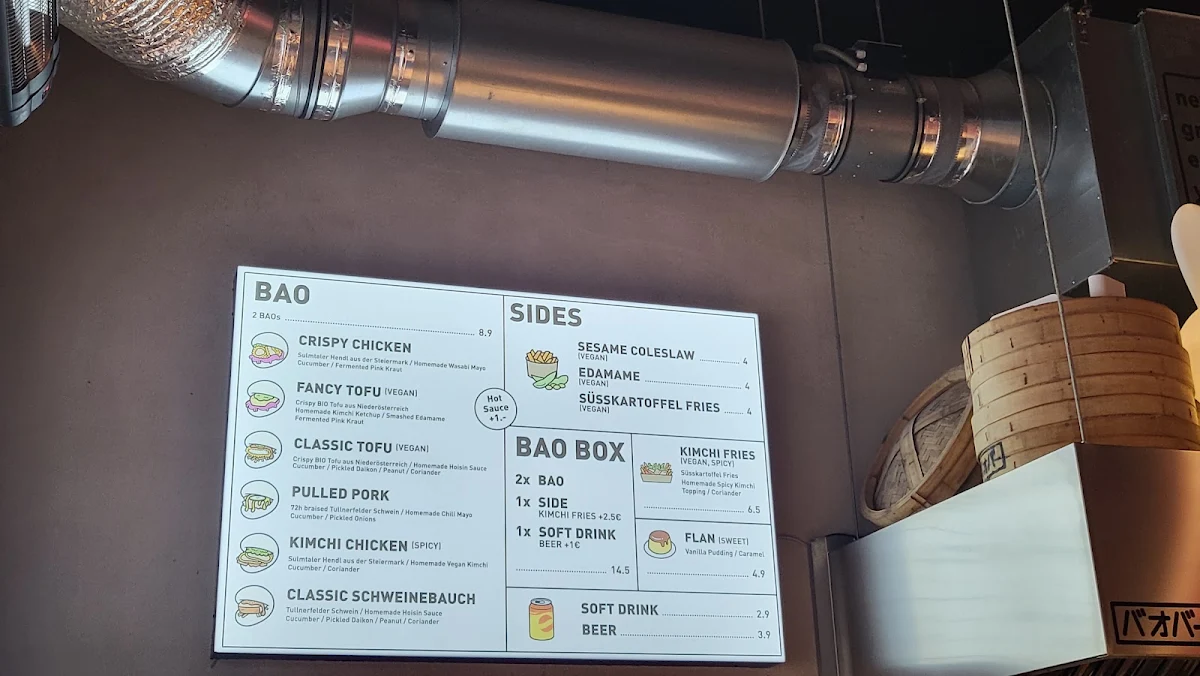 Speisekarte, BAO BAR 1070