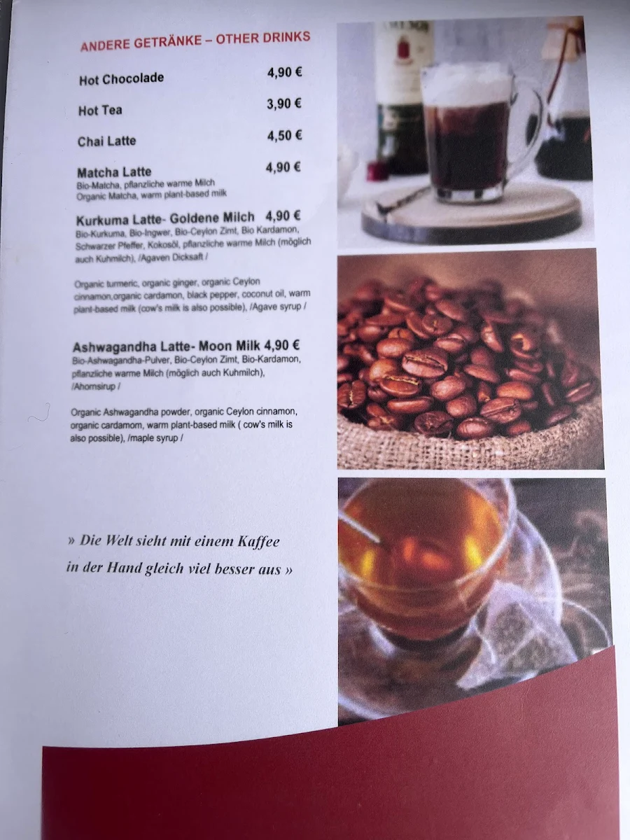 Speisekarte, Coffee & Friends