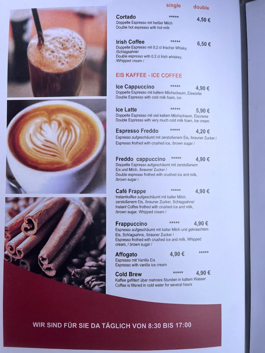 Speisekarte, Coffee & Friends