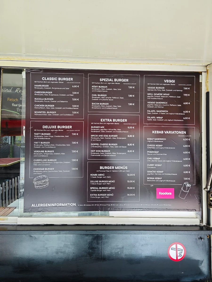 Speisekarte, Mr. Burger FOOD TRUCK