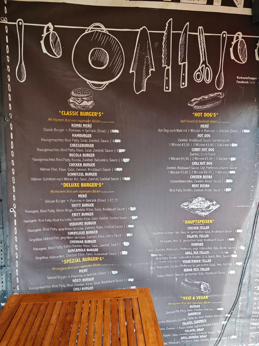 Speisekarte, Mr. Burger FOOD TRUCK