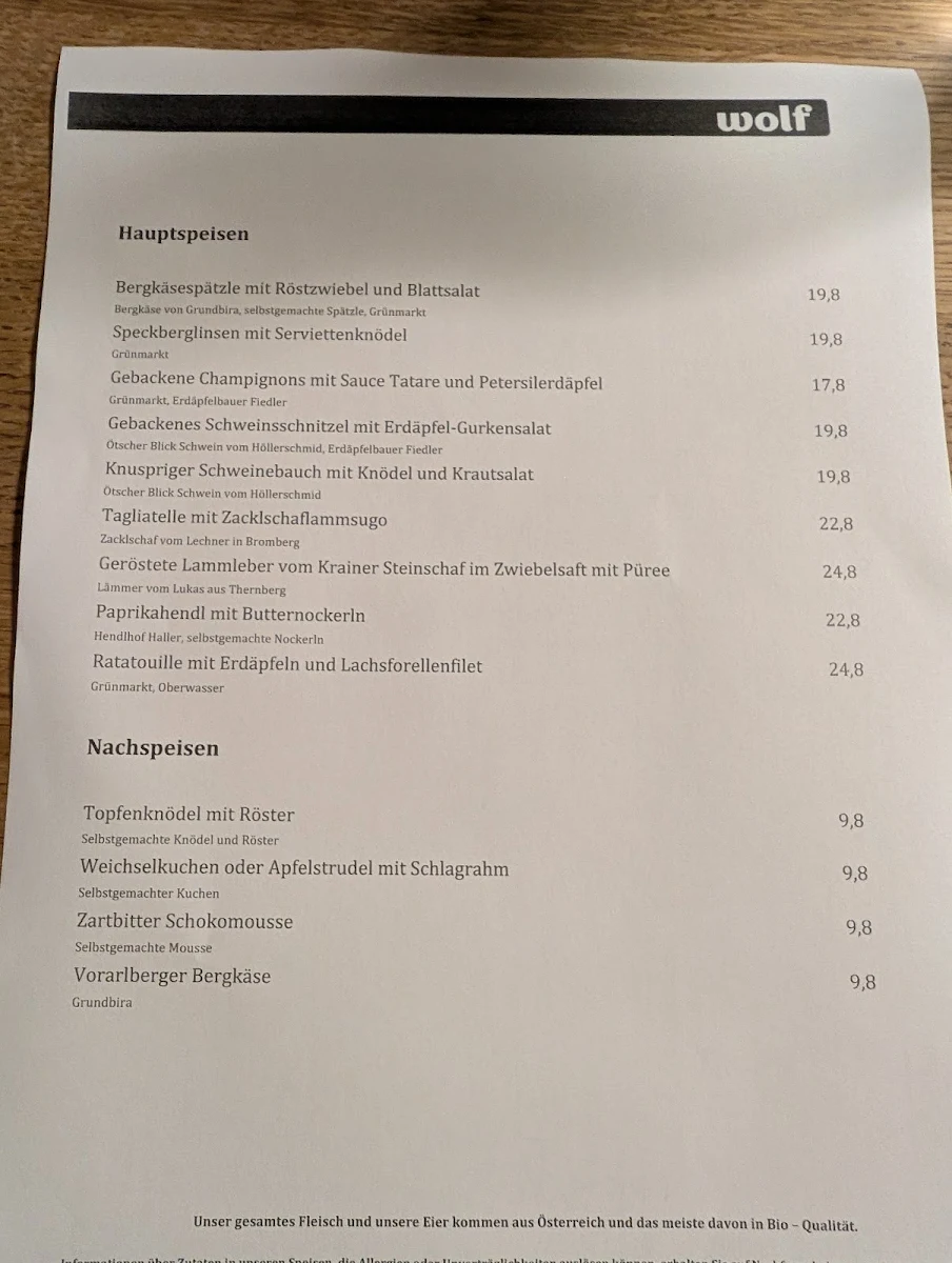 Speisekarte photo 2
