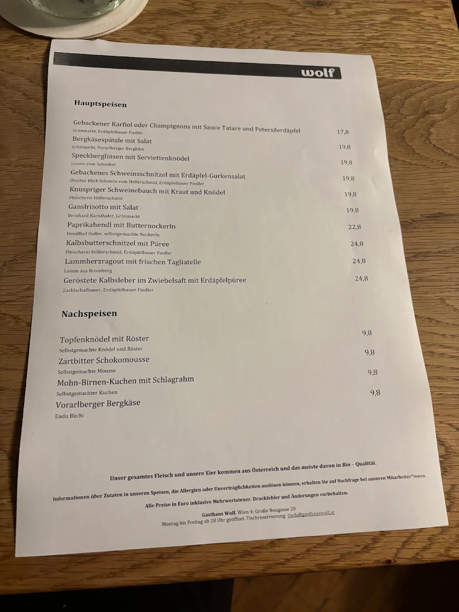 Speisekarte photo 3