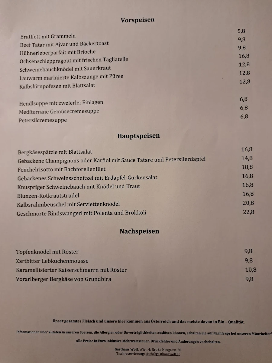 Speisekarte photo 5