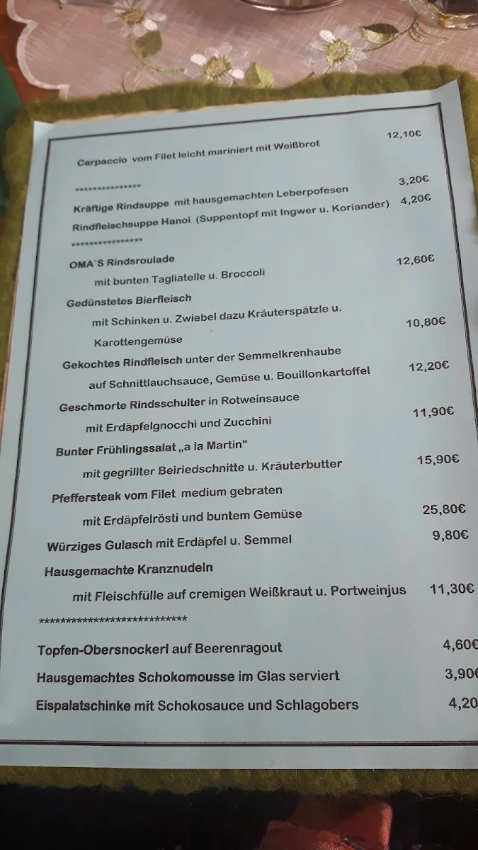 Speisekarte photo 1