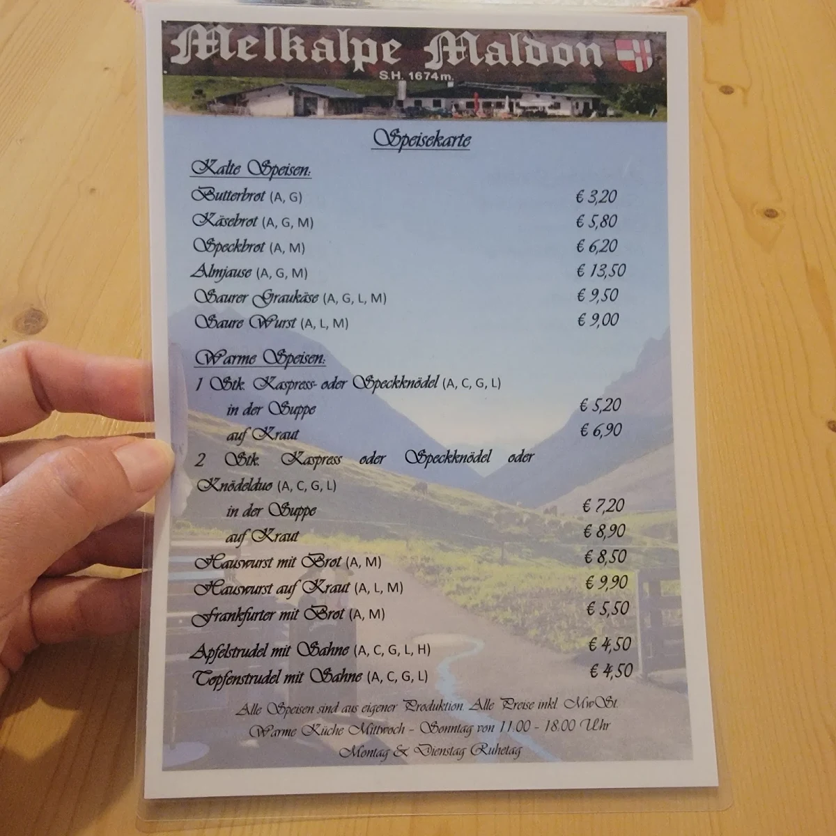 Speisekarte photo 1