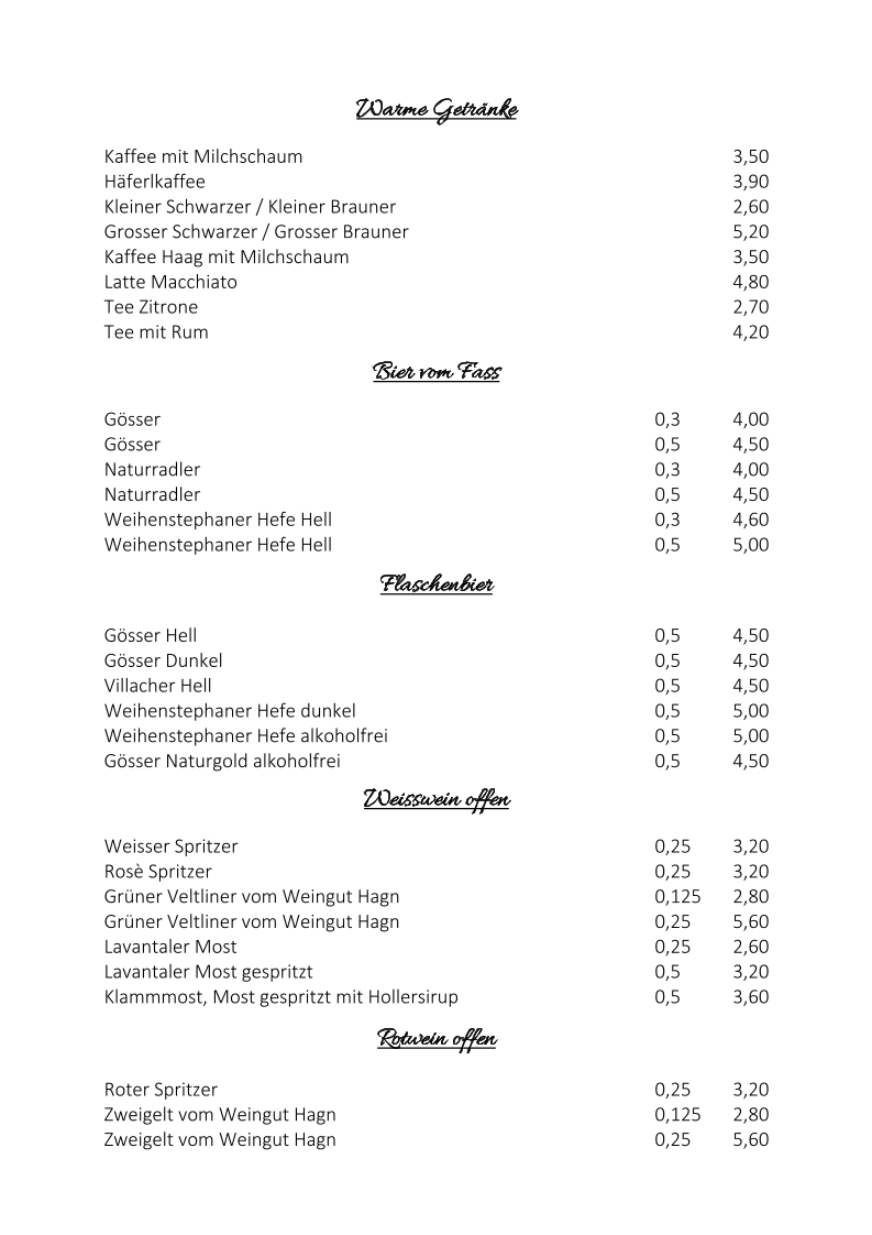 Speisekarte photo 1