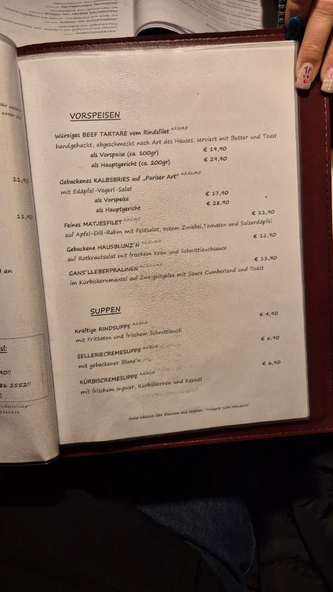 Speisekarte, Haas Beisl