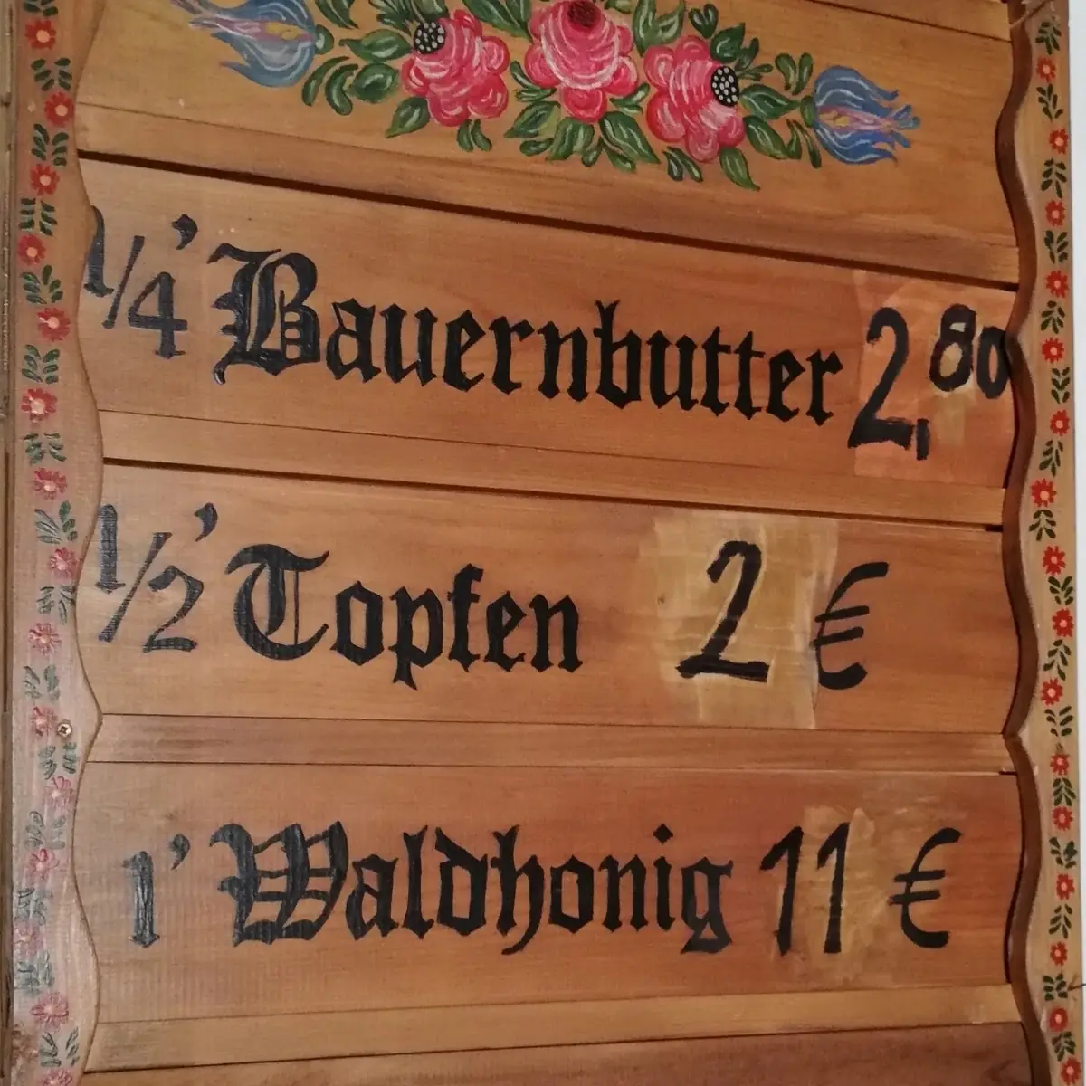 Speisekarte, Gasthaus Lenzbauer