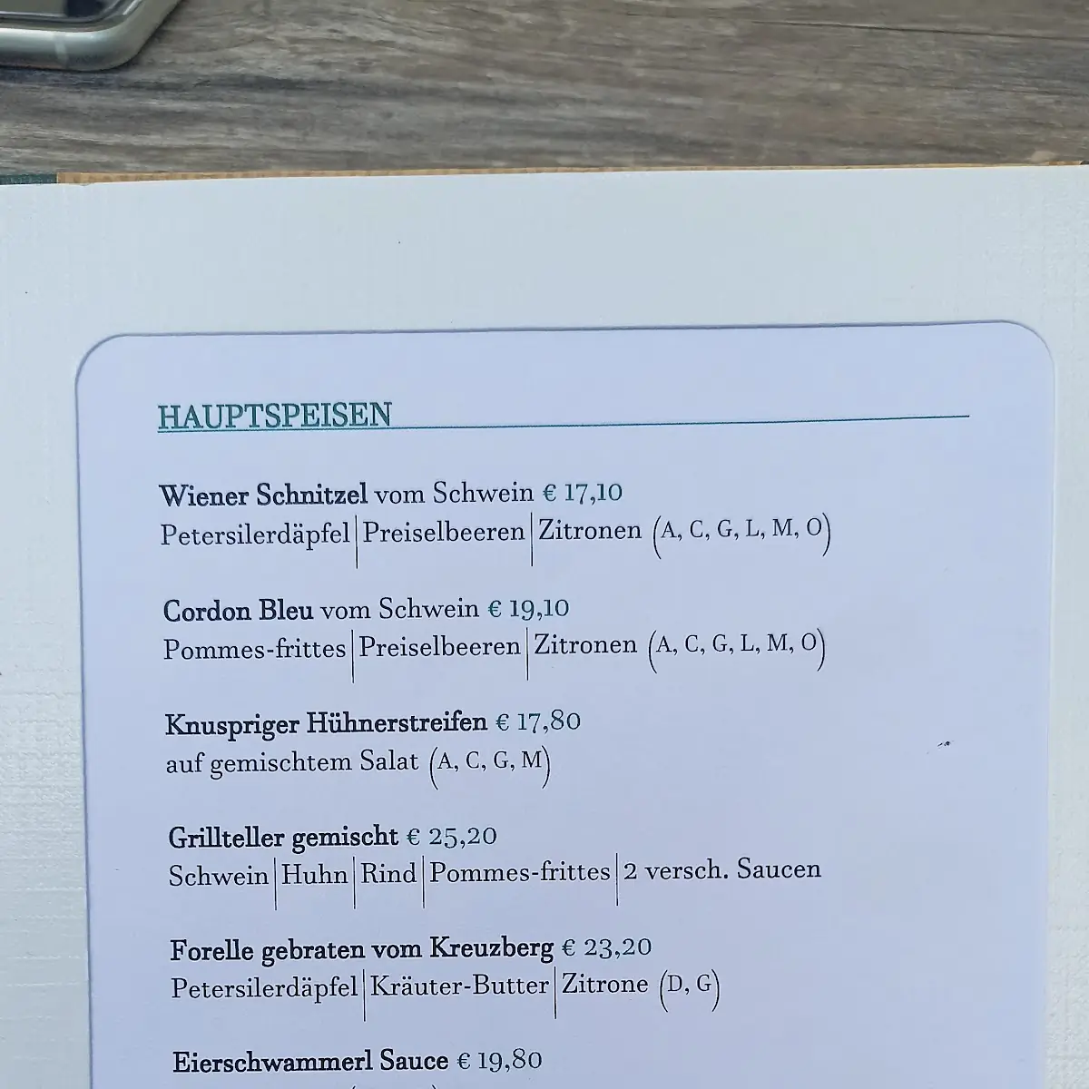 Speisekarte photo 3