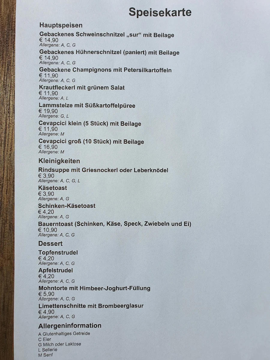 Speisekarte photo 1