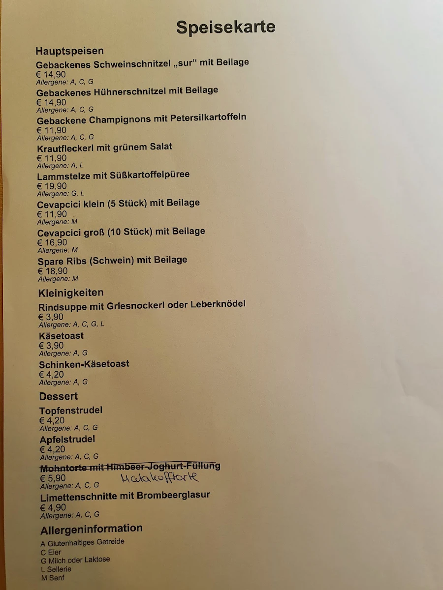 Speisekarte photo 2