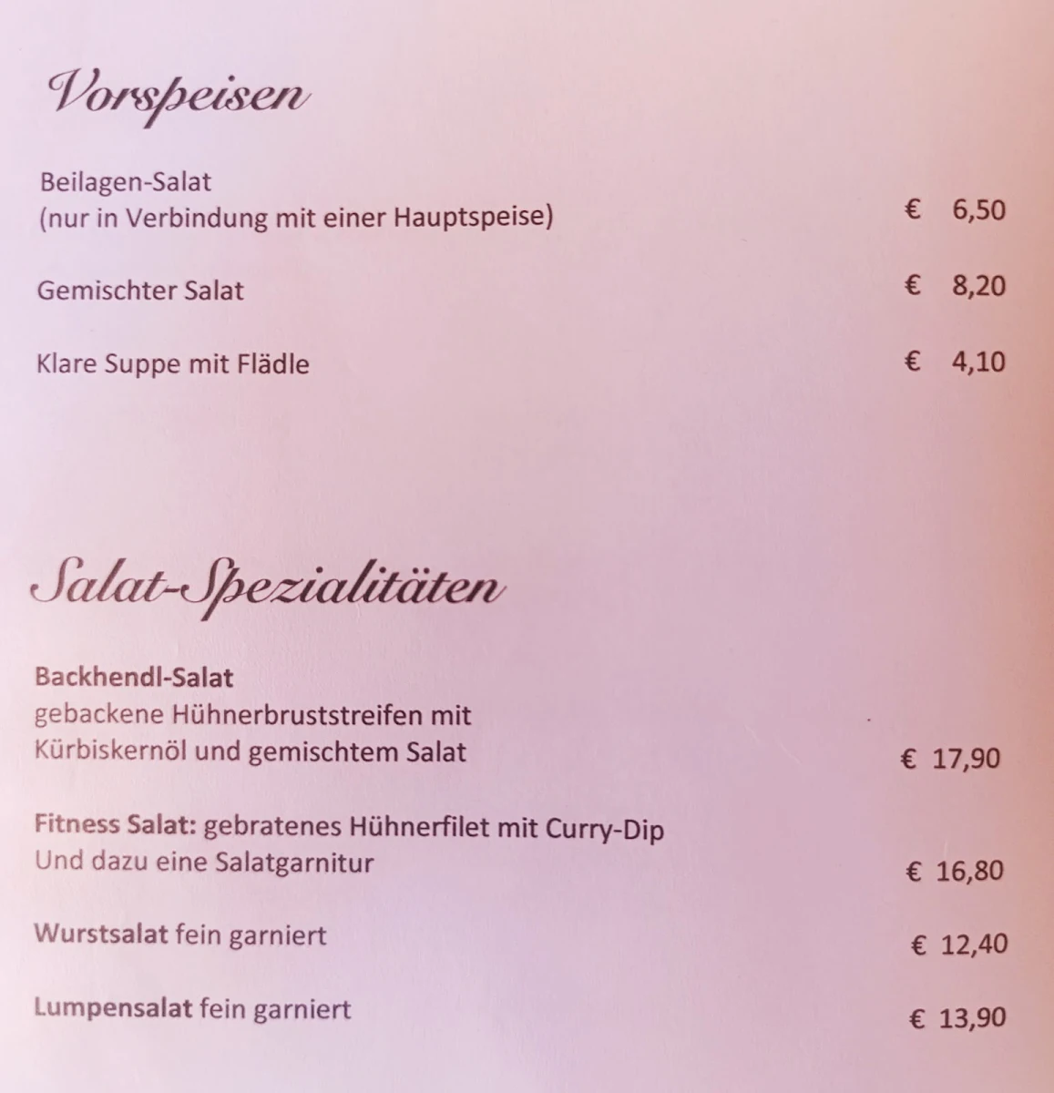Speisekarte photo 3