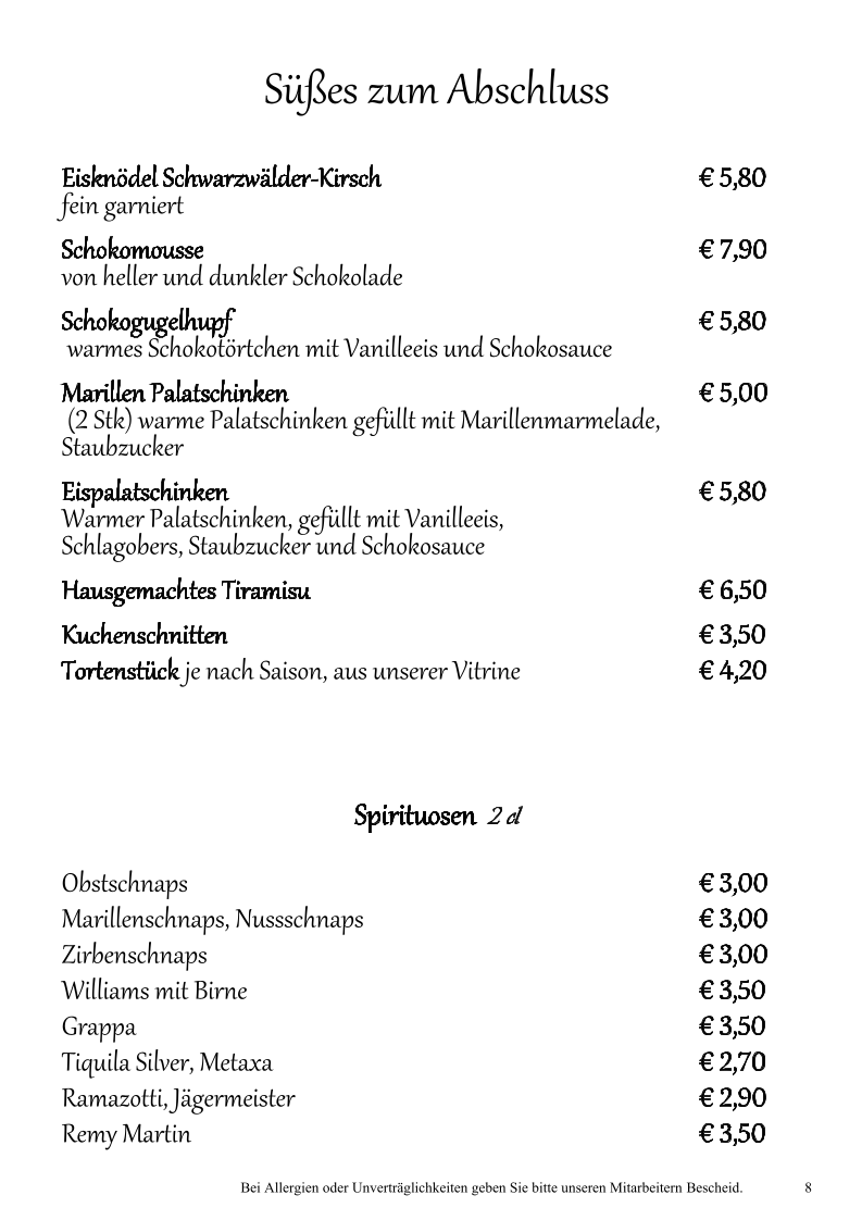 Speisekarte photo 4