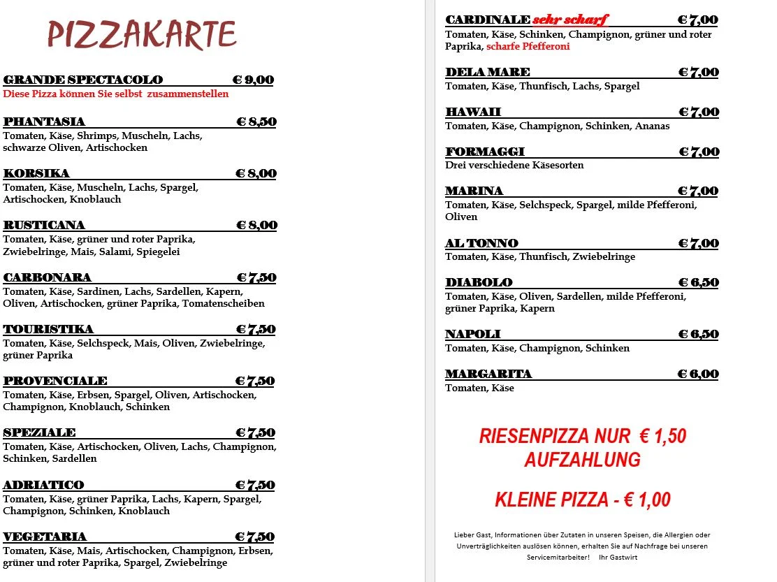 Speisekarte photo 2