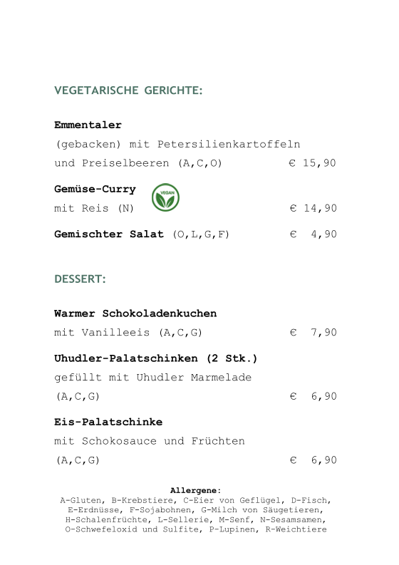 Speisekarte photo 5