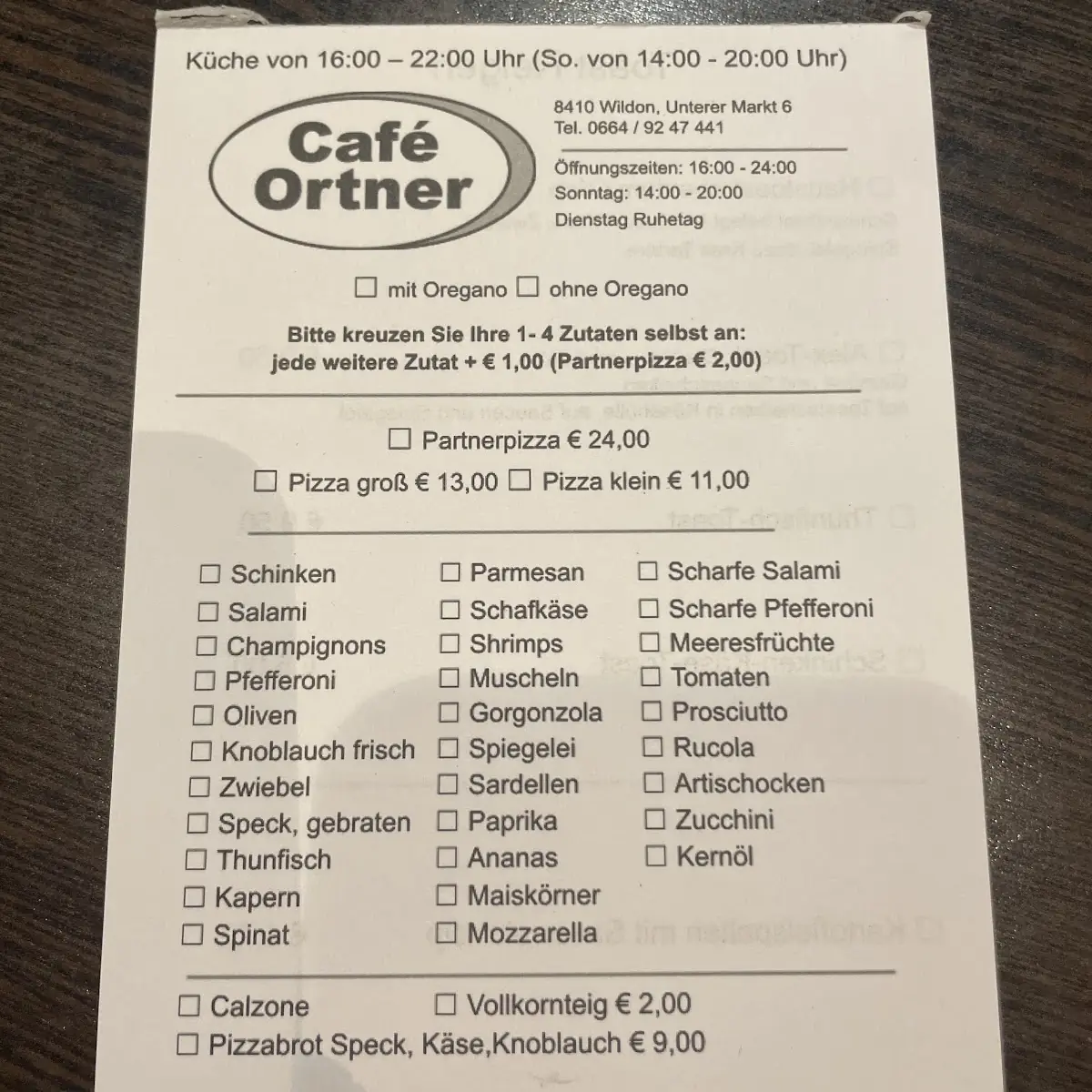 Speisekarte photo 1