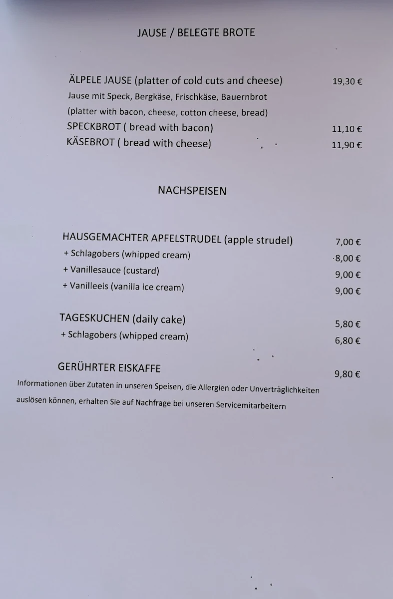 Speisekarte photo 2
