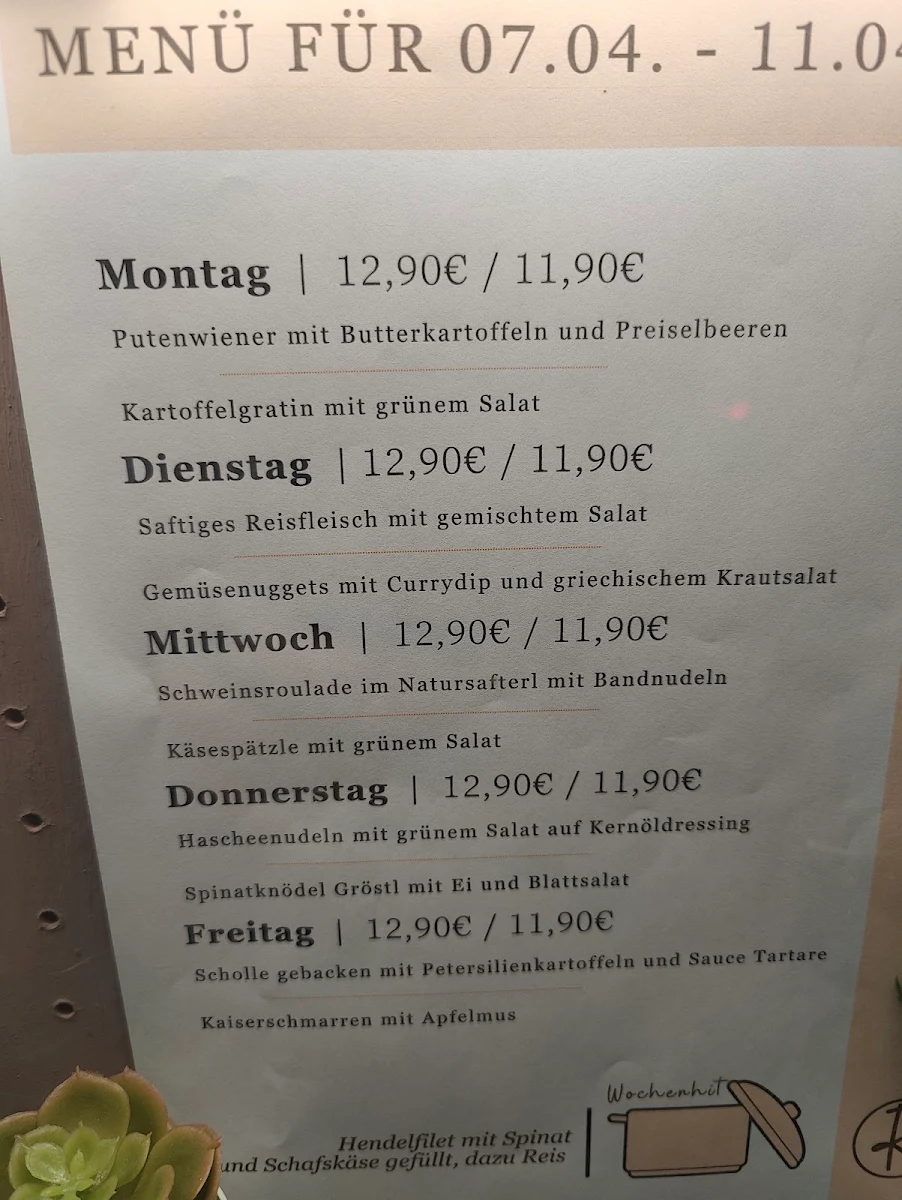 Speisekarte, Reselstube