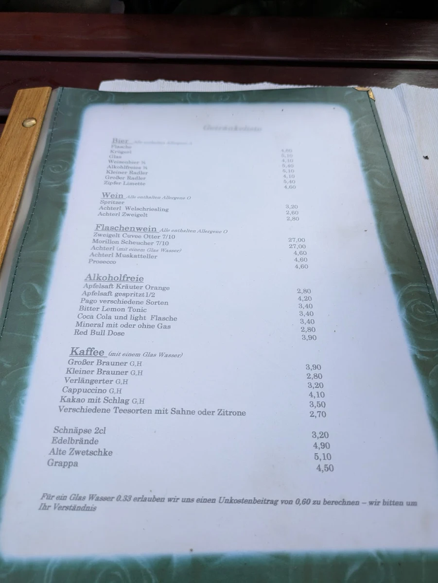 Speisekarte, Reselstube