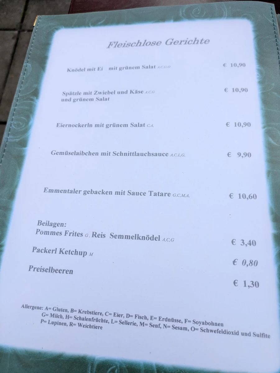Speisekarte, Reselstube