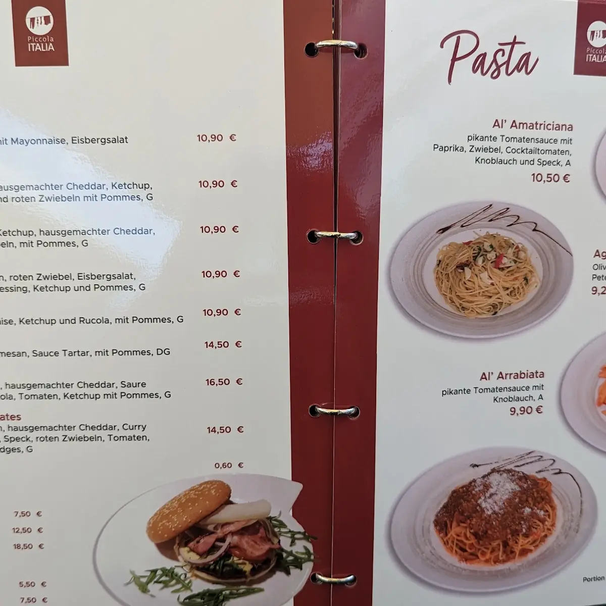 Speisekarte, Piccola Italia