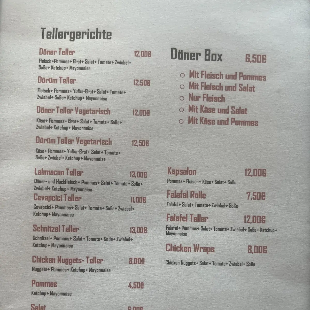 Speisekarte photo 1