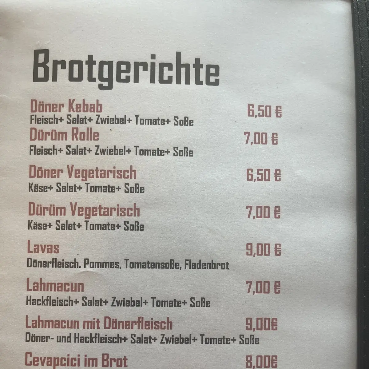 Speisekarte photo 2