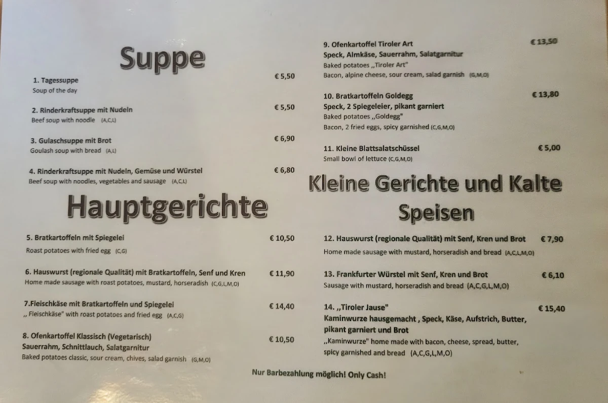 Speisekarte photo 2