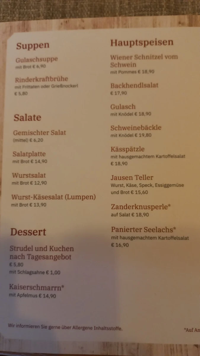 Speisekarte photo 2
