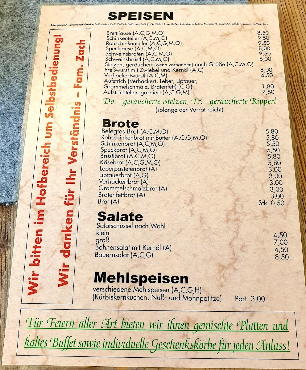 Speisekarte photo 1