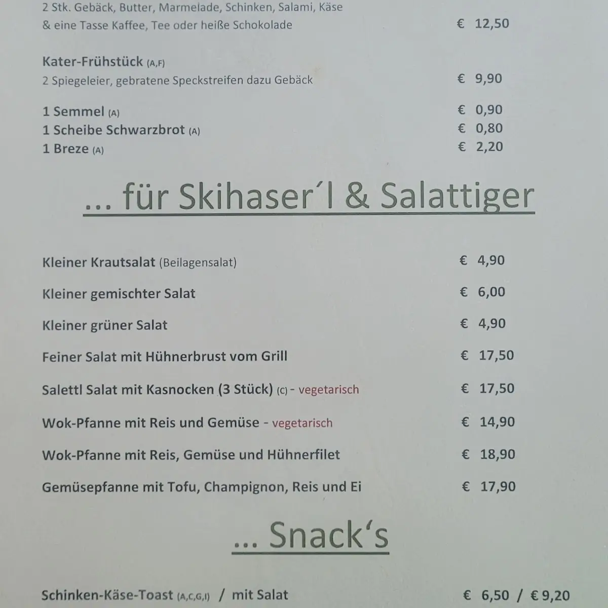 Speisekarte photo 2