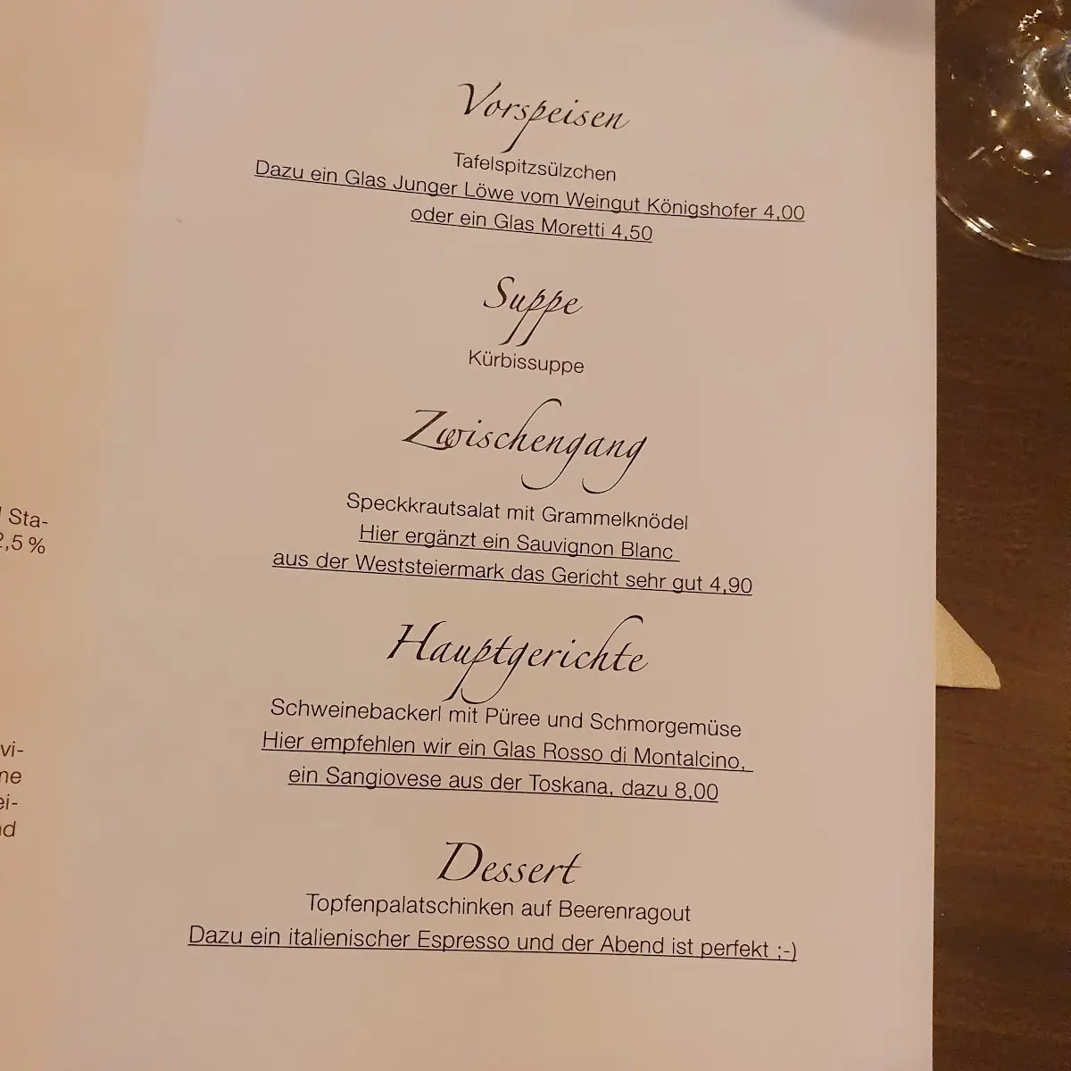 Speisekarte photo 1