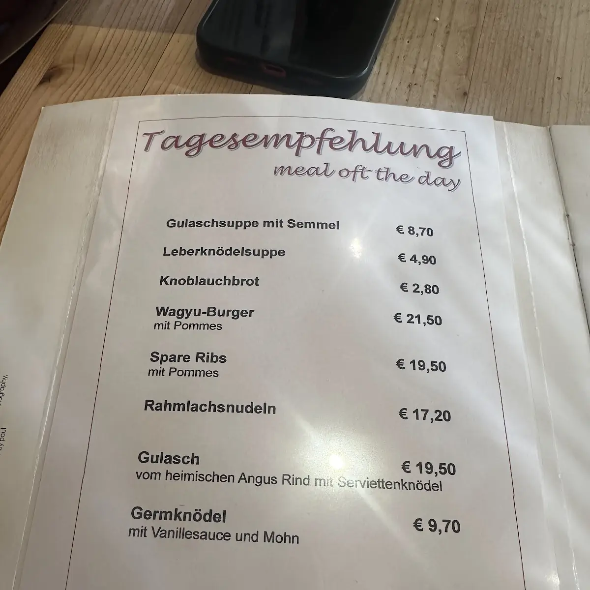 Speisekarte photo 8