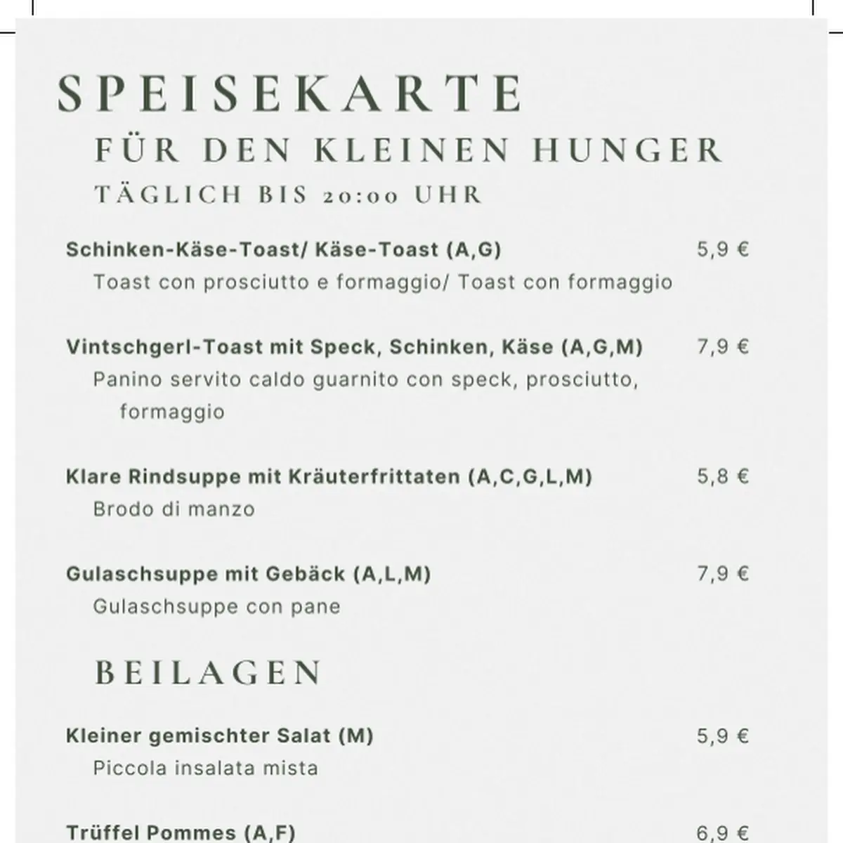 Speisekarte photo 2