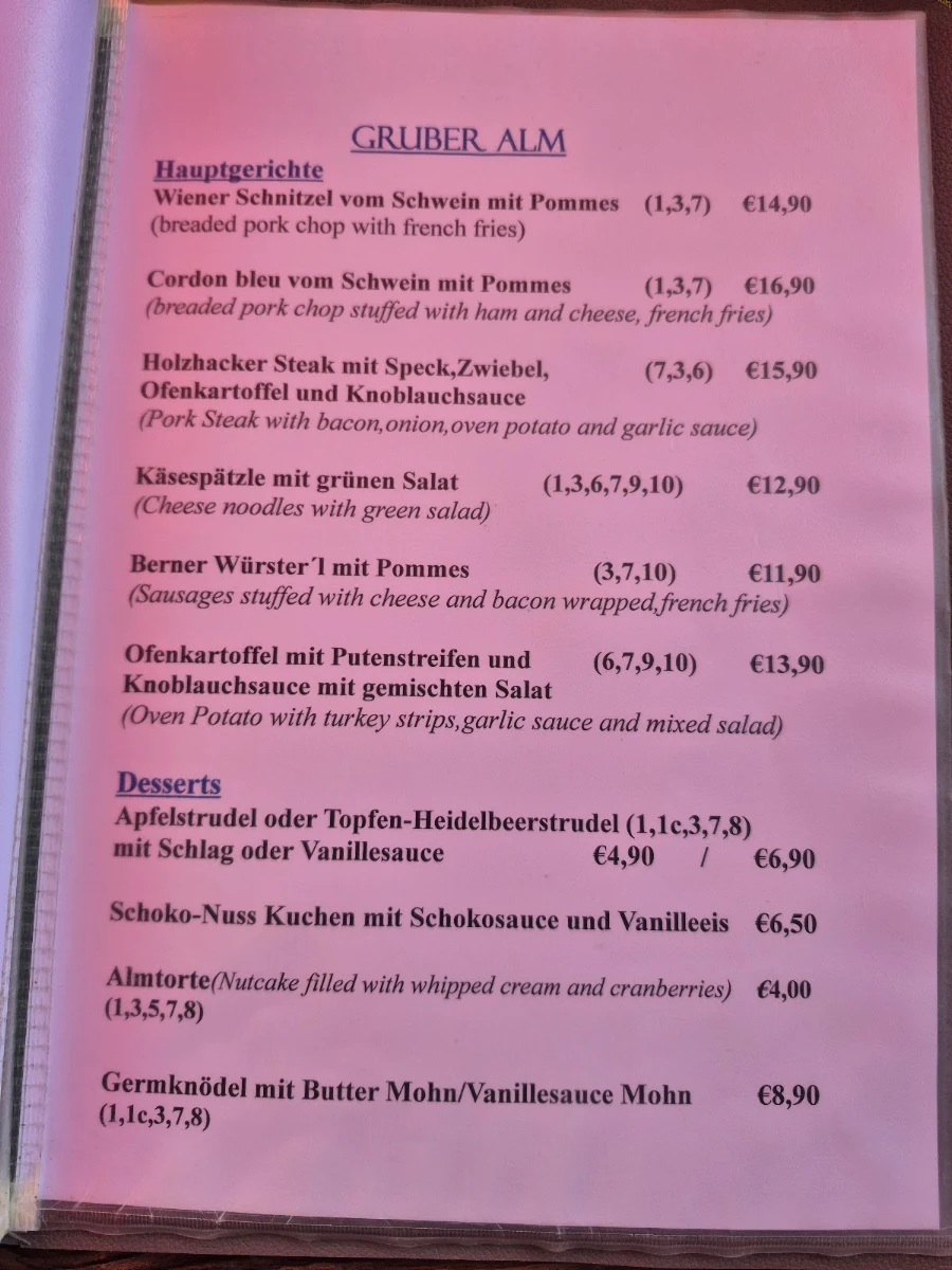 Speisekarte photo 2