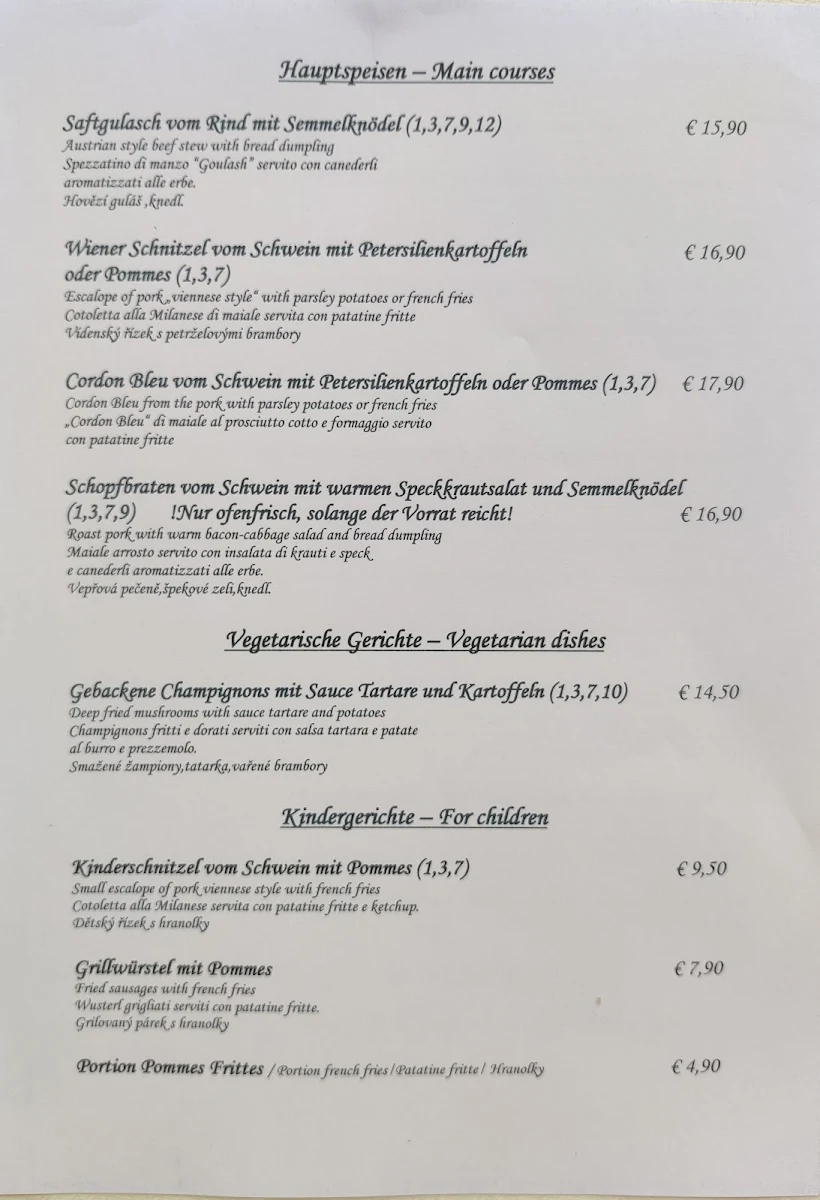 Speisekarte photo 2
