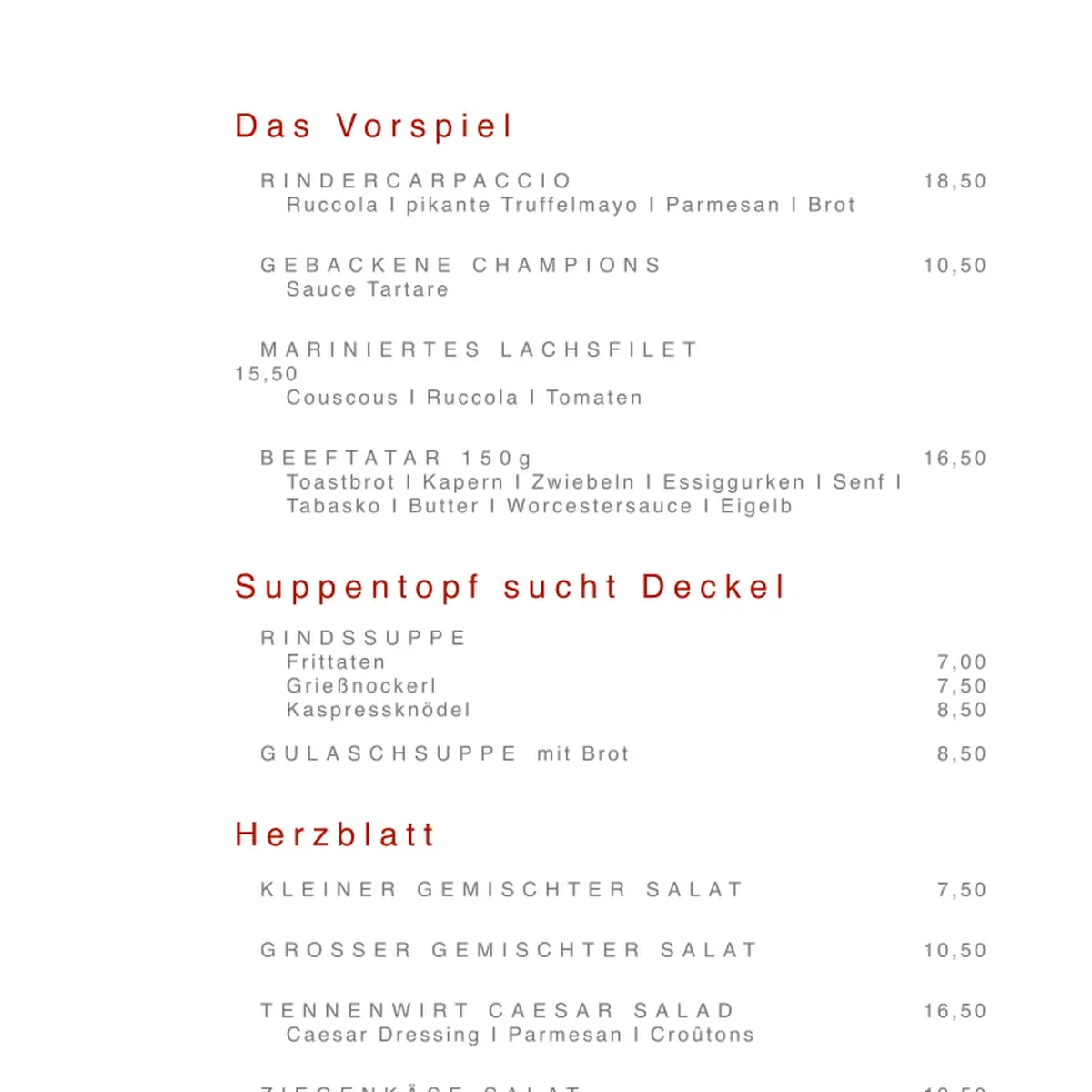 Speisekarte photo 1