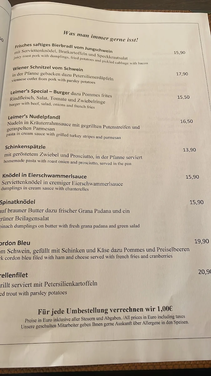Speisekarte photo 1