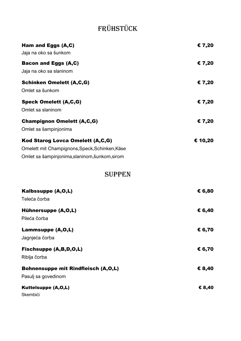Speisekarte photo 2