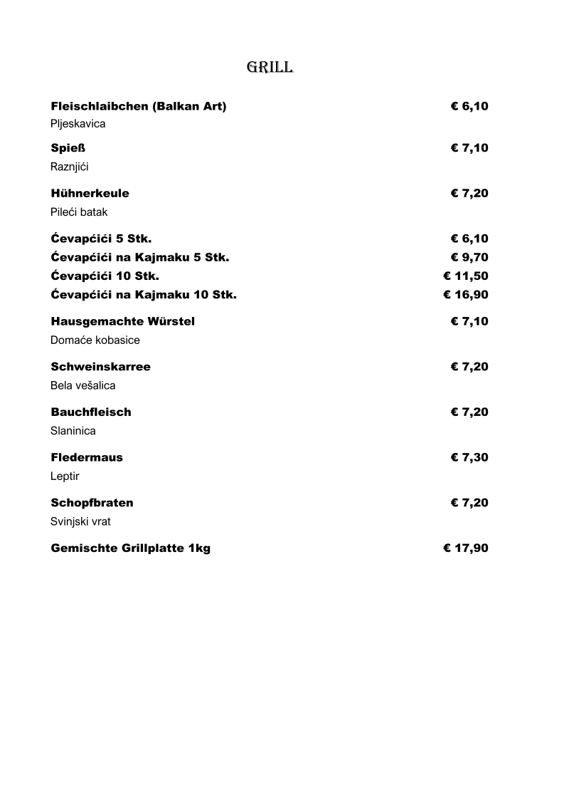 Speisekarte photo 9