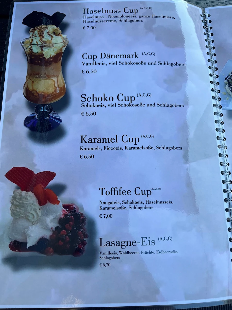 Speisekarte, Muratti Gelateria OG 2.Filliale