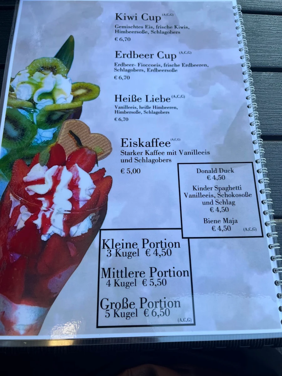 Speisekarte, Muratti Gelateria OG 2.Filliale