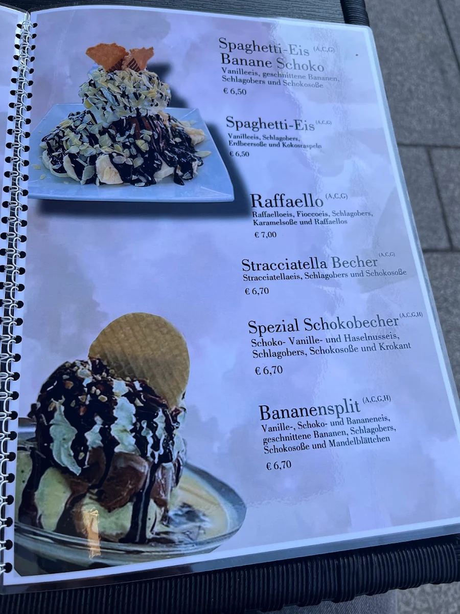 Speisekarte, Muratti Gelateria OG 2.Filliale