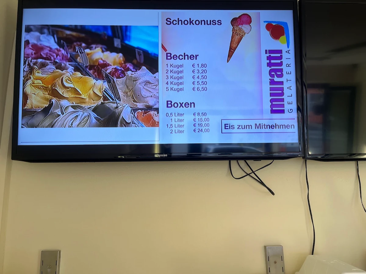 Speisekarte, Muratti Gelateria OG 2.Filliale