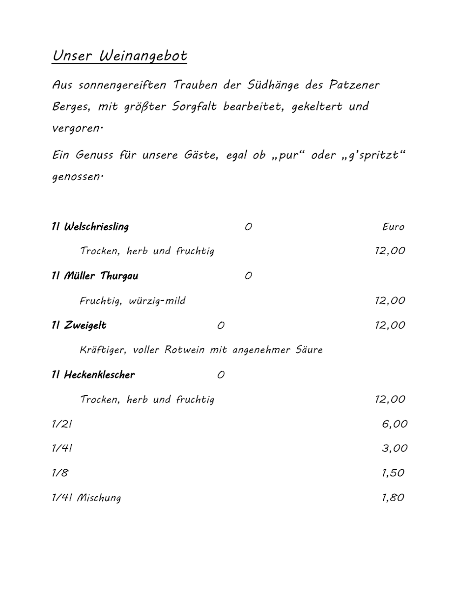 Speisekarte photo 3