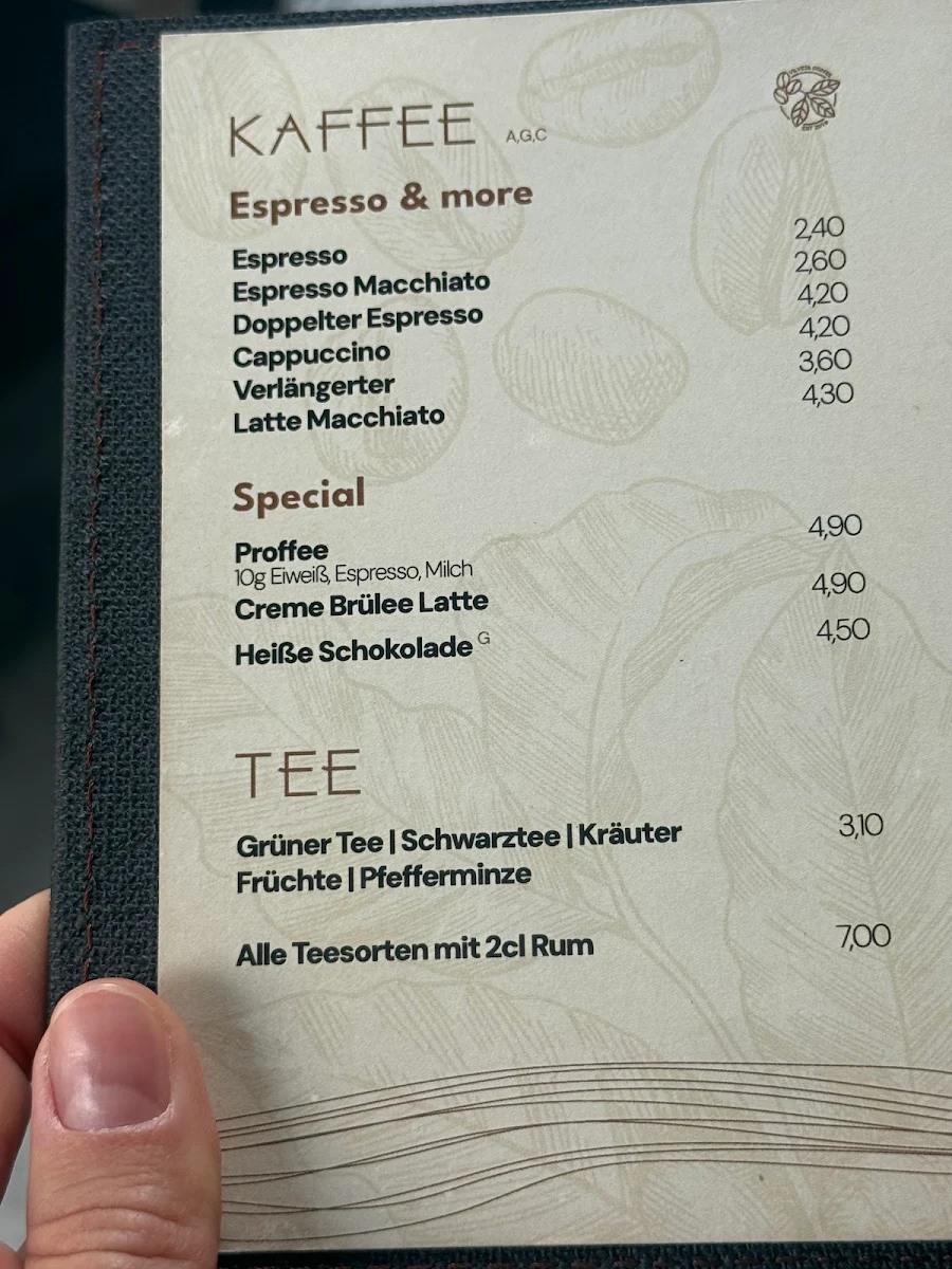 Speisekarte, Vilveta Coffee Bar