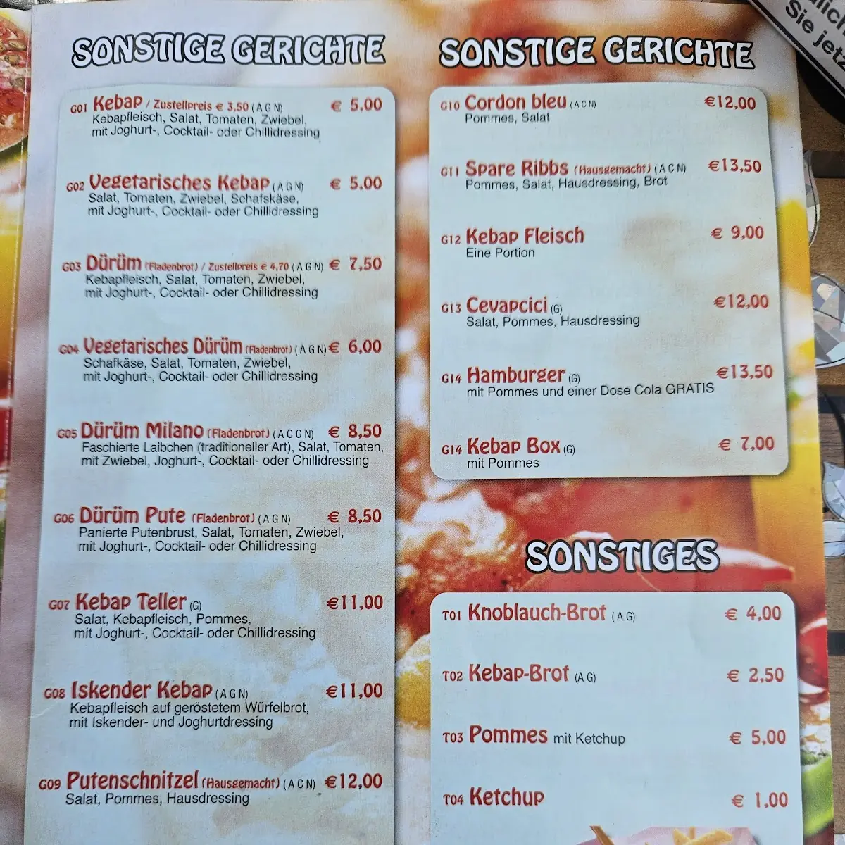 Speisekarte photo 3