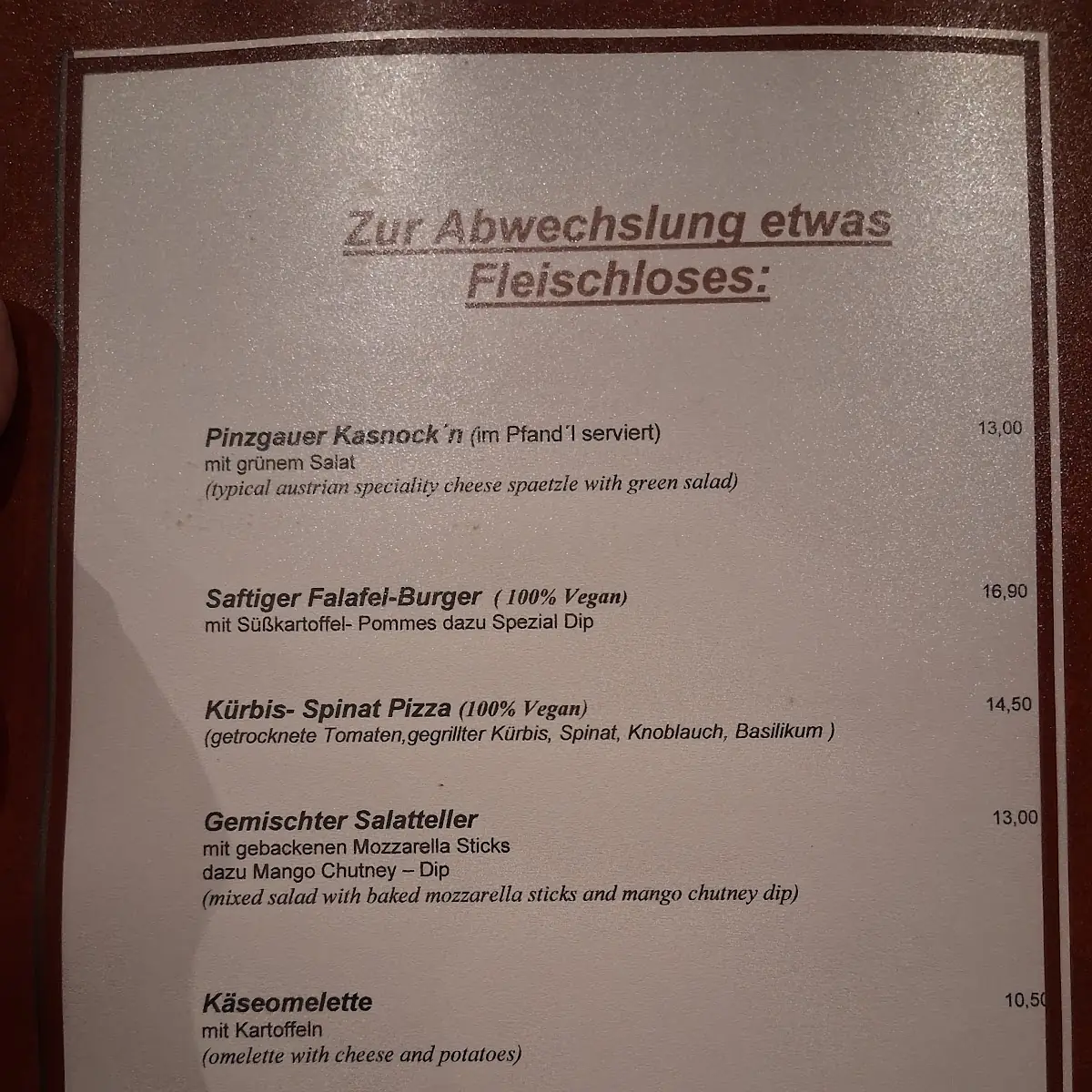 Speisekarte photo 2